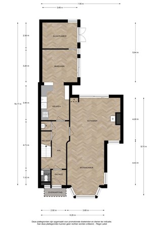 Floorplan - E. Tesschenmacherstraat 16, 7415 CT Deventer